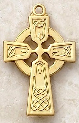 gold over sterling Celtic Cross pendant necklace